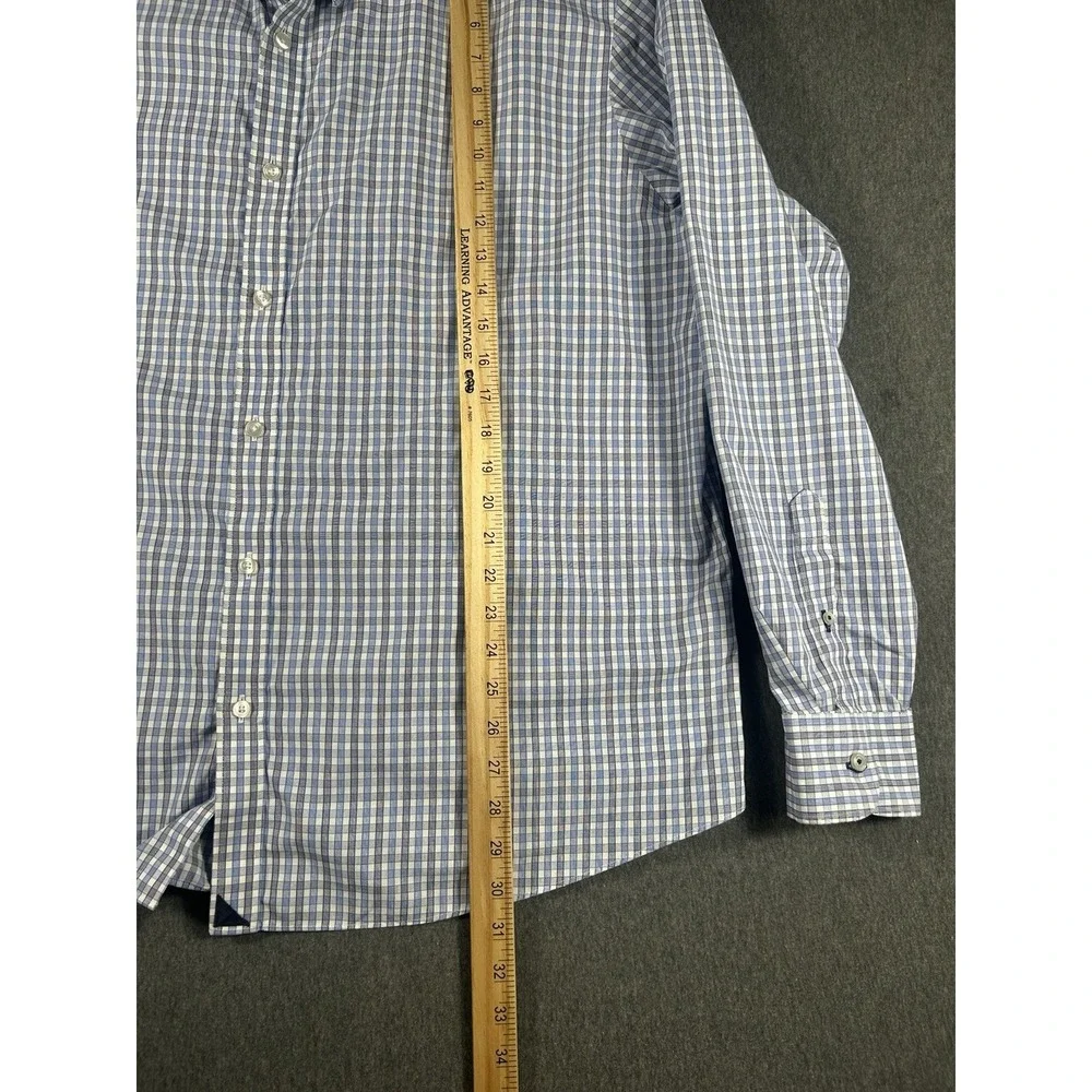 UNTUCKit Men's‎ 3XL Wrinkle Free 100% Cotton Blue White Checkered